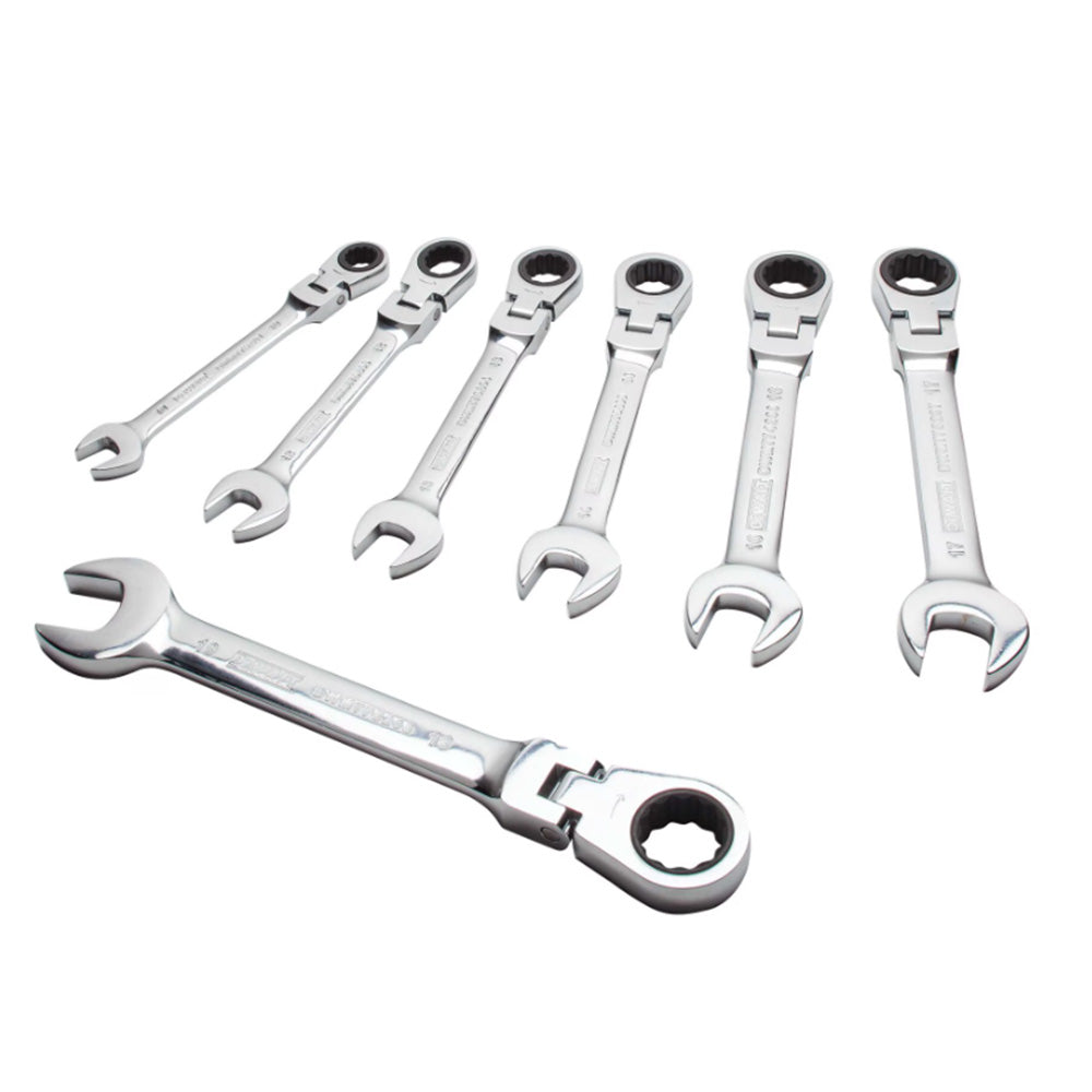DeWalt DWMT74196 7 Piece Metric Ratcheting Flex Head Combo Wrench Set