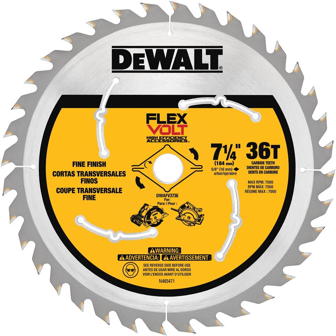 DeWalt DWAFV3736 7-1/4" 36T Circular Saw Blade