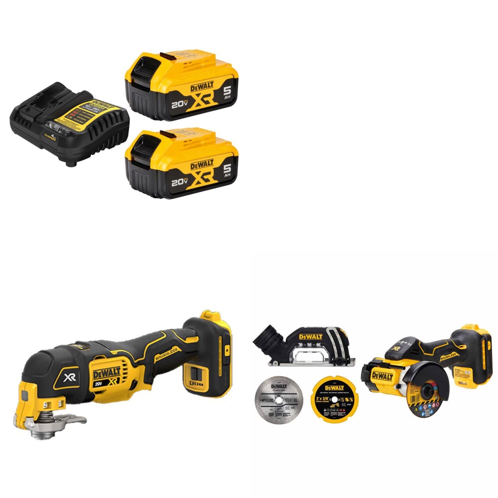 DeWalt DCB205-2C 20V Starter Kit W/ FREE DCS356B 20V Multi-Tool & Cut-off Tool