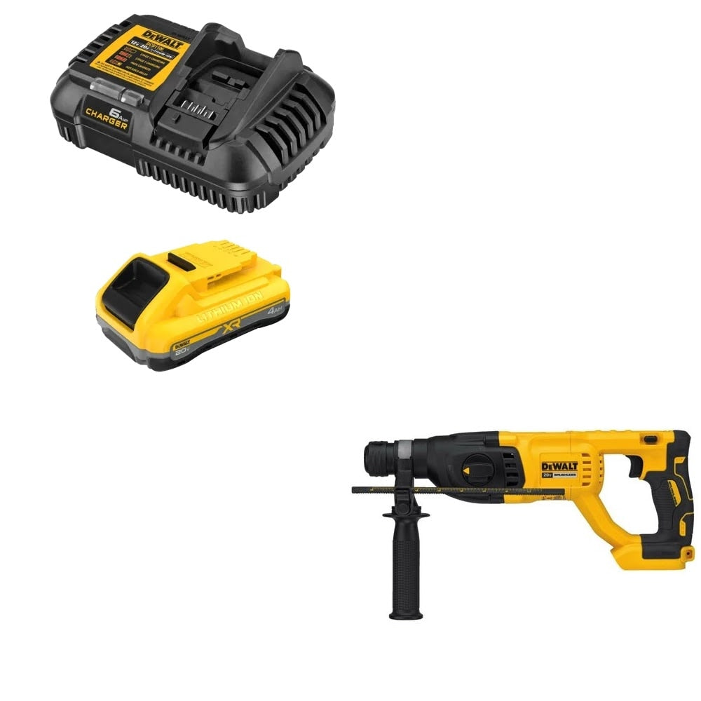 DeWalt DCB2104C Battery/Charger Kit W/ FREE DCH133B Rotary Hammer