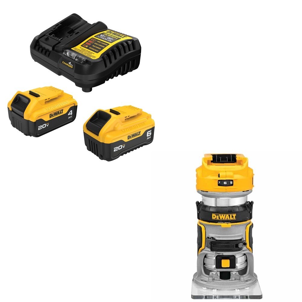 DeWalt DCB246C 20V MAX 6Ah/4Ah Starter Kit W/ DCW600B XR Compact Router