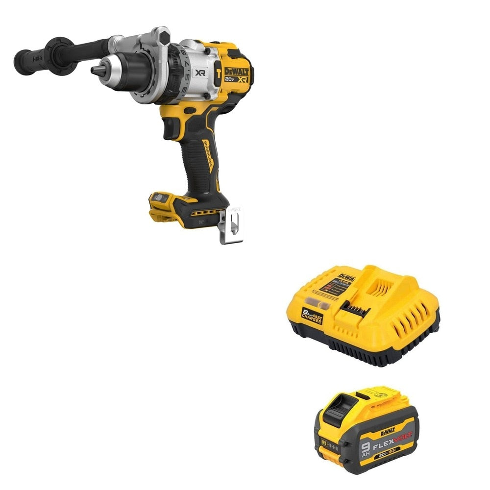 DeWalt DCB609C FLEXVOLT 20V/60V MAX 9.0Ah Battery Starter Kit W/ DCD1007B Hammer Drill