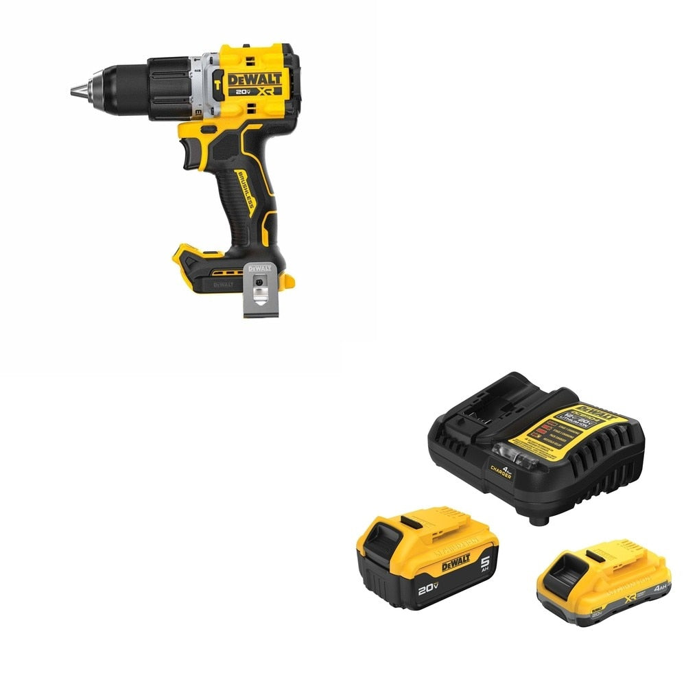 DeWalt DCB245-2C 20V MAX 4.0Ah and 5.0Ah Battery Starter Kit W/ DCD806B Hammer Drill