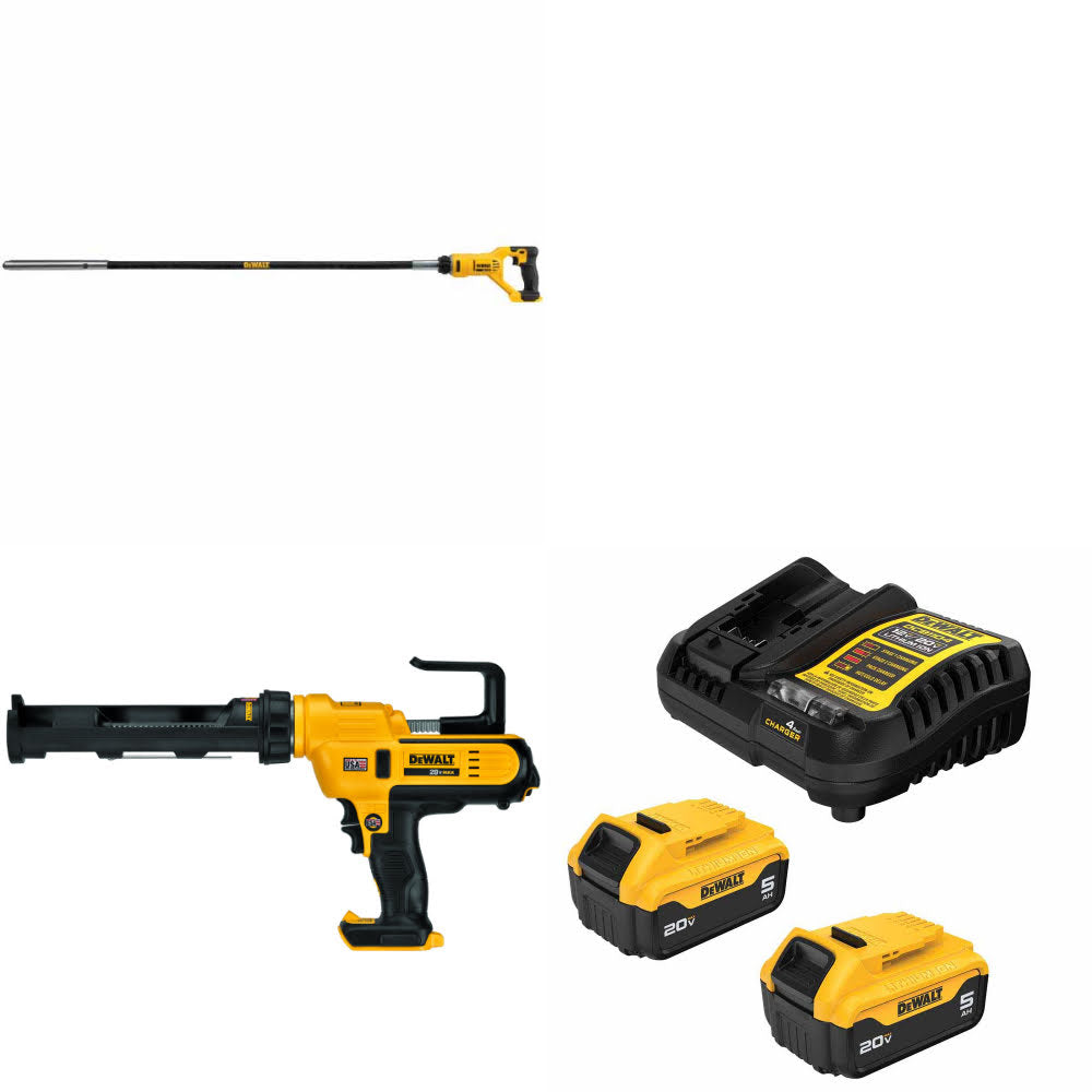 DeWalt DCE531B Concrete Vibrator Kit W/ DCE560B Caulking Gun and FREE DCB205-2C Battery Kit