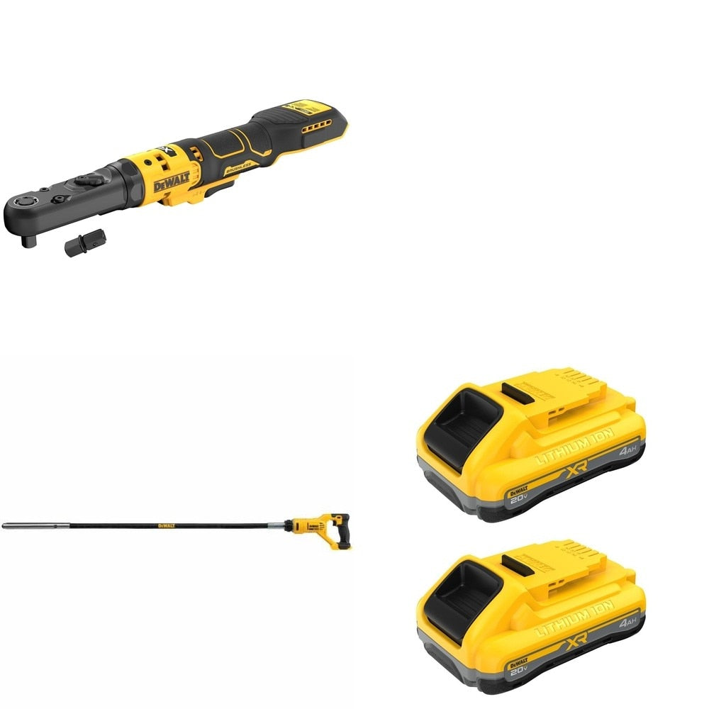 DeWalt DCE531B 20V MAX Concrete Pencil Vibrator W/ DCF510B and DCB2104-2 POWERPACK 4Ah 2-Pack