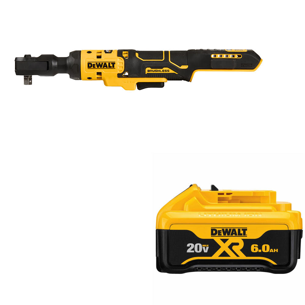 DeWalt DCF513B Atomic 20V Max Ratchet W/ FREE DCB206 20V MAX XR 6Ah Battery Pack