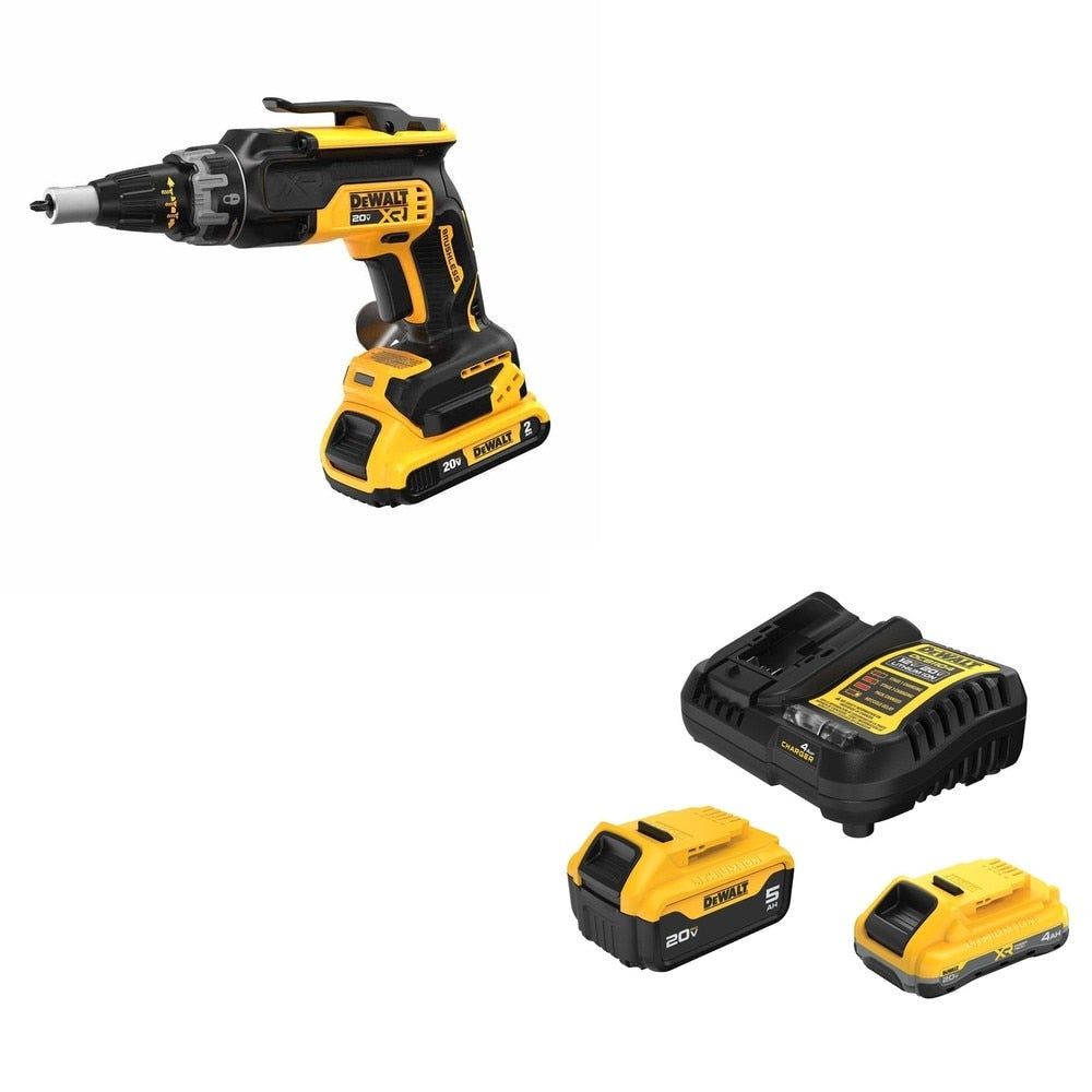 DeWalt DCB245-2C 20V MAX 4.0Ah and 5.0Ah Battery Starter Kit W/ DCF630D2 Screwgun Kit