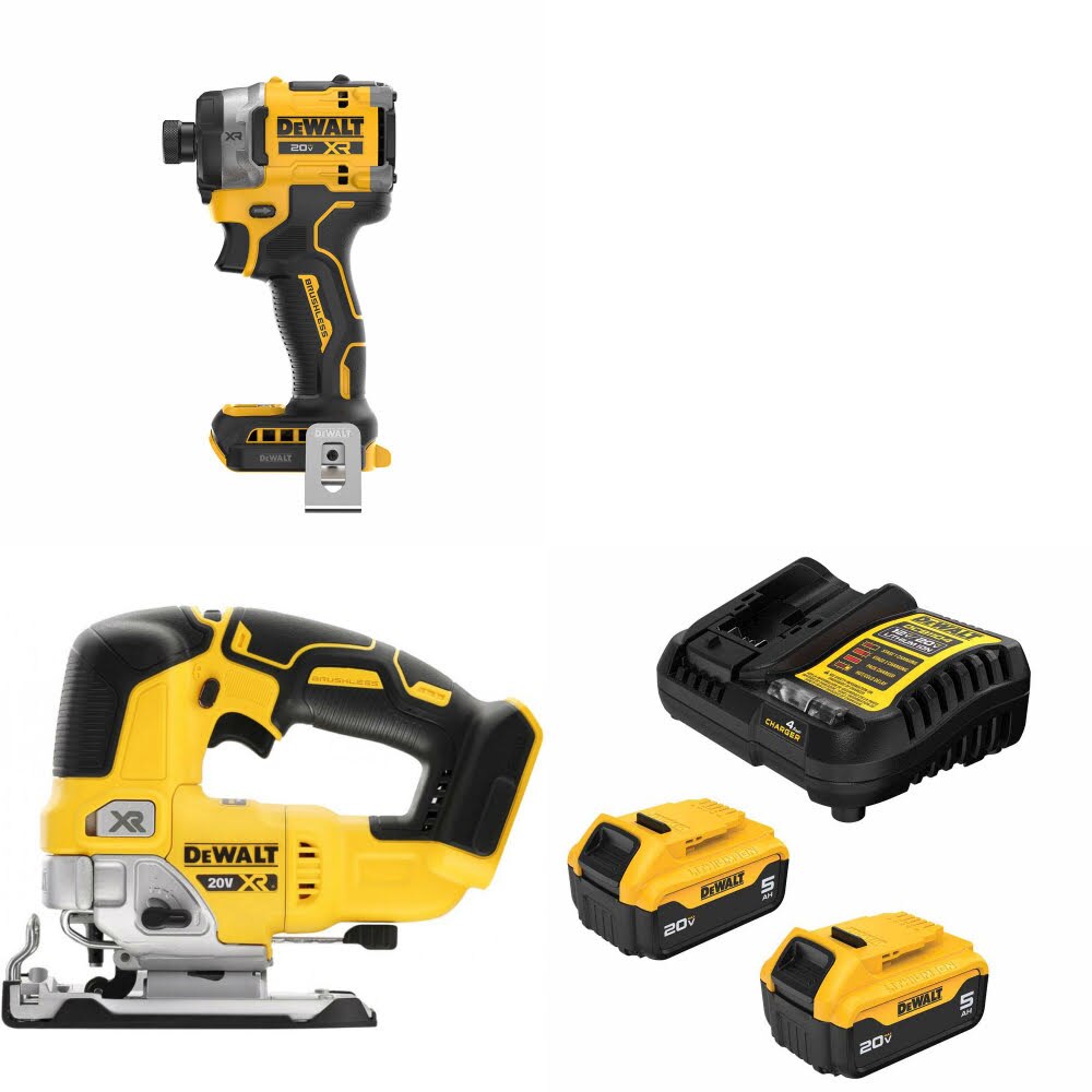 DeWalt DCF860B 20V Max Impact Driver Kit W/ DCS334B Jig Saw and FREE DCB205-2C Battery Kit