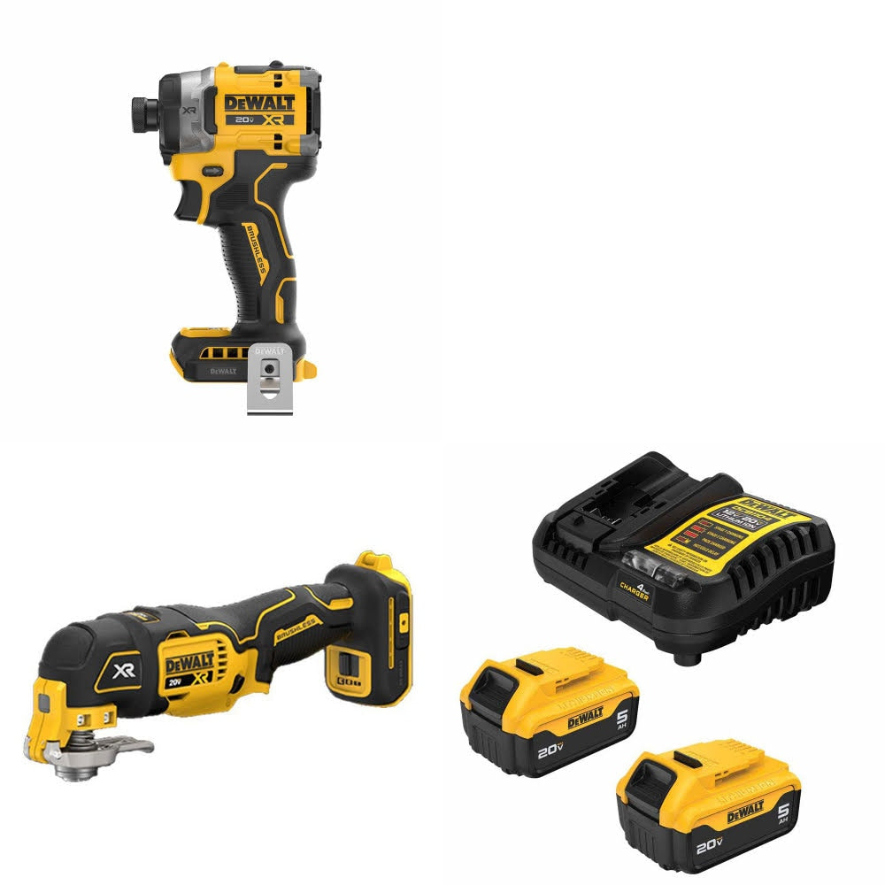 DeWalt DCF860B 20V Max Impact Driver Kit W/ DCS356B Multi-Tool and FREE DCB205-2C Battery Kit