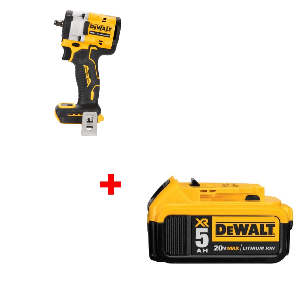 DeWalt DCF923B ATOMIC 20V MAX* 3/8" Impact Wrench w/ FREE DCB205 20V MAX 5 ah Battery