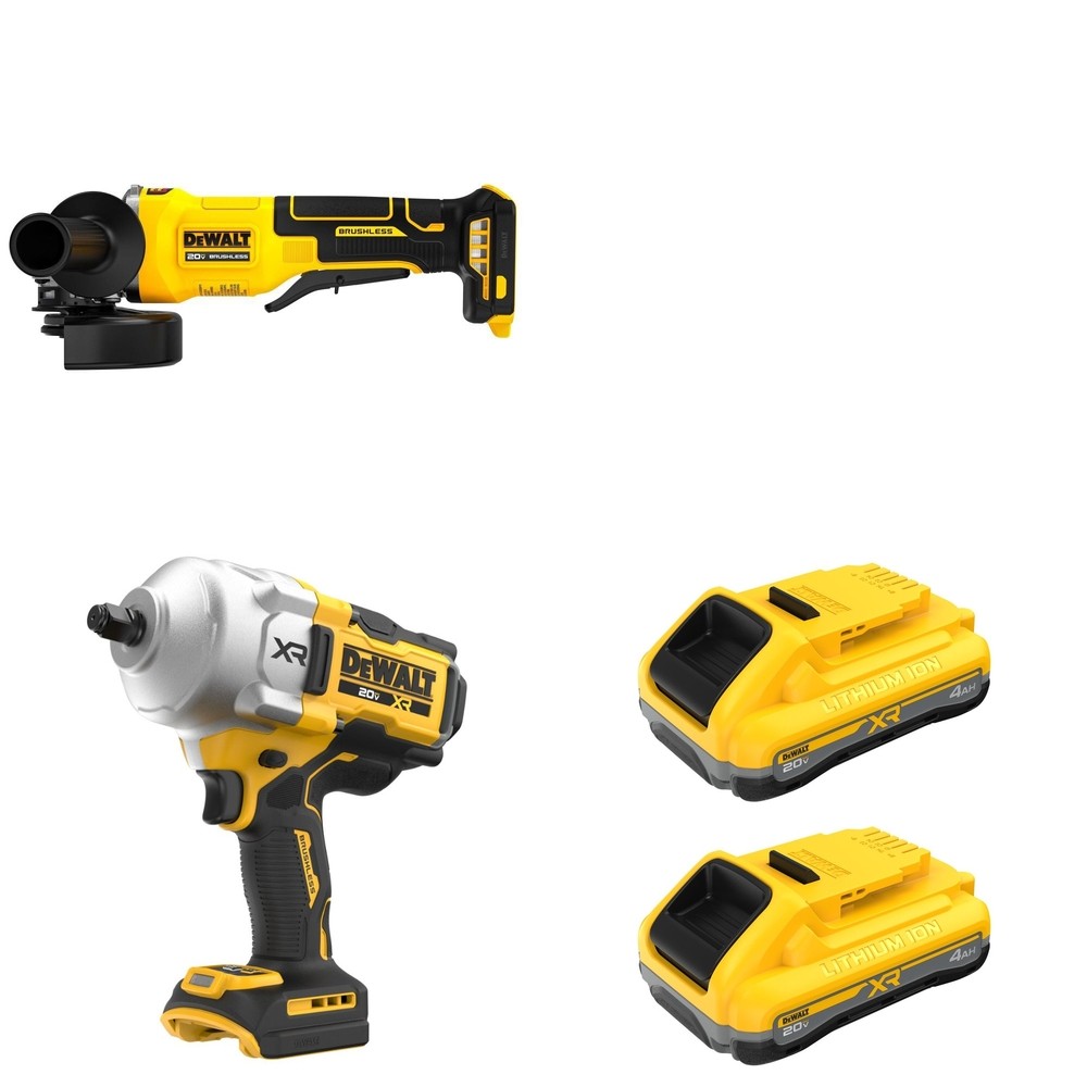 DeWalt DCF961B High Torque Impact Wrench W/ DCB2104-2 and DCG408B Paddle-Switch Grinder