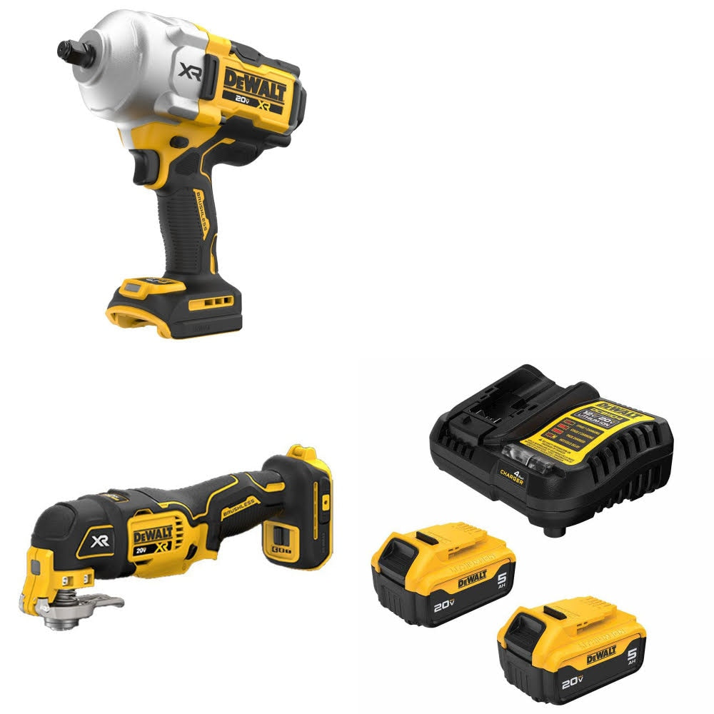 DeWalt DCF961B 20V MAX Impact Wrench Kit W/ DCS356B Multi-Tool and FREE DCB205 Battery Kit