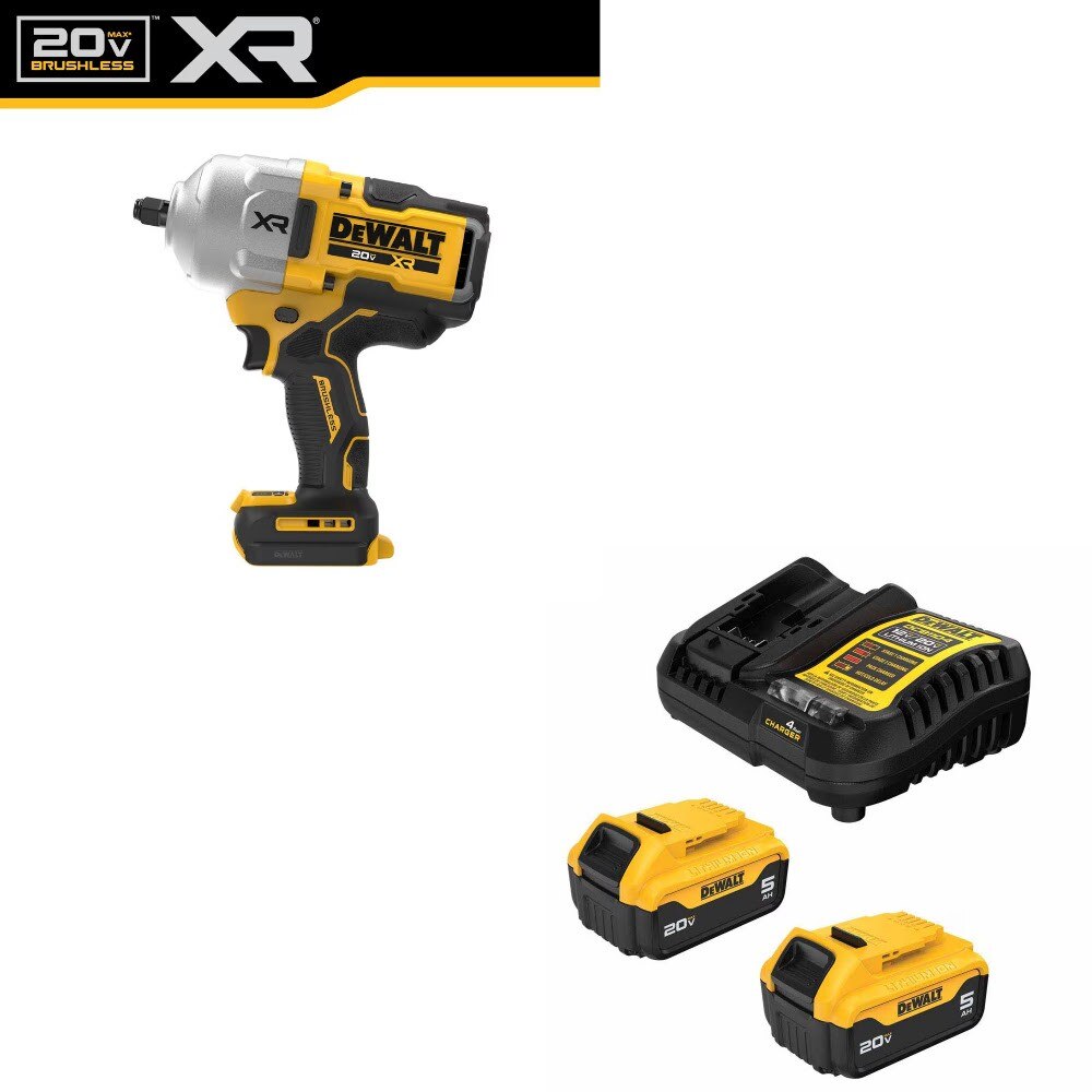 DeWalt DCF964B 20V Impact Wrench Kit W/ FREE DCB205-2C 5Ah Battery Kit