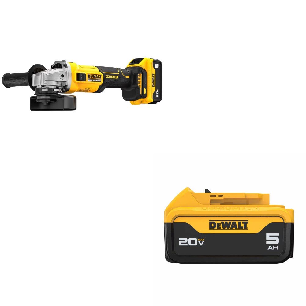 DeWalt DCG407P1 Grinder Kit W/ FREE DCB205 Battery Pack