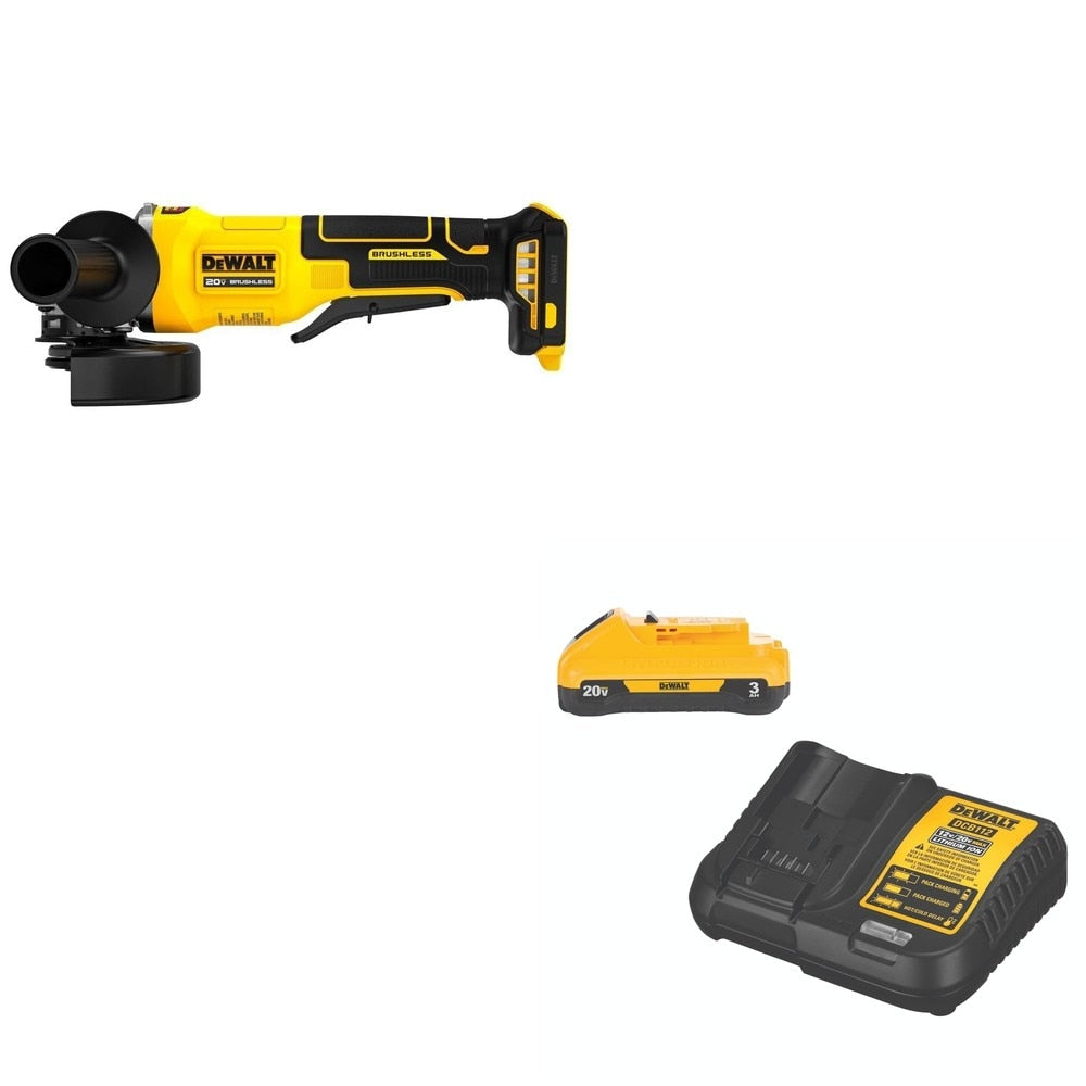DeWalt DCG408B 20V MAX 4-1/2 in. Paddle-Switch Grinder W/ DCB230C 3.0Ah Starter Kit