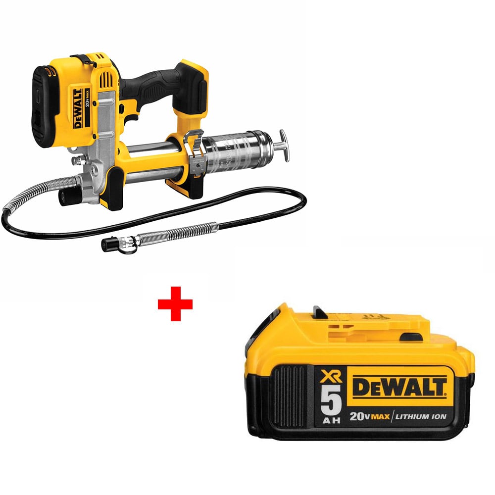 DeWalt DCGG571B 20V MAX Lithium Ion Grease Gun w/Free DCB205 20V Battery