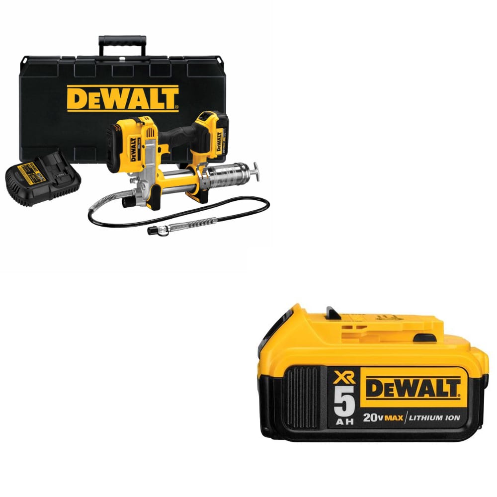 DeWalt DCGG571M1 20V MAX Grease Gun Kit W/ FREE DCB205 20V MAX XR Battery Pack