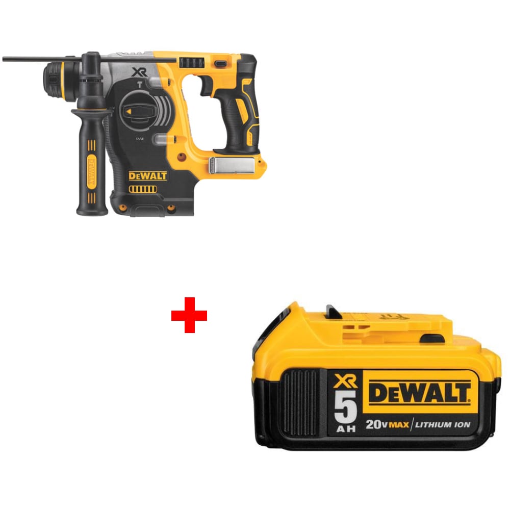 DeWalt DCH273B 20V Brushless 1" Rotary Hammer, Bare w/ FREE DCB205 5Ah Battery