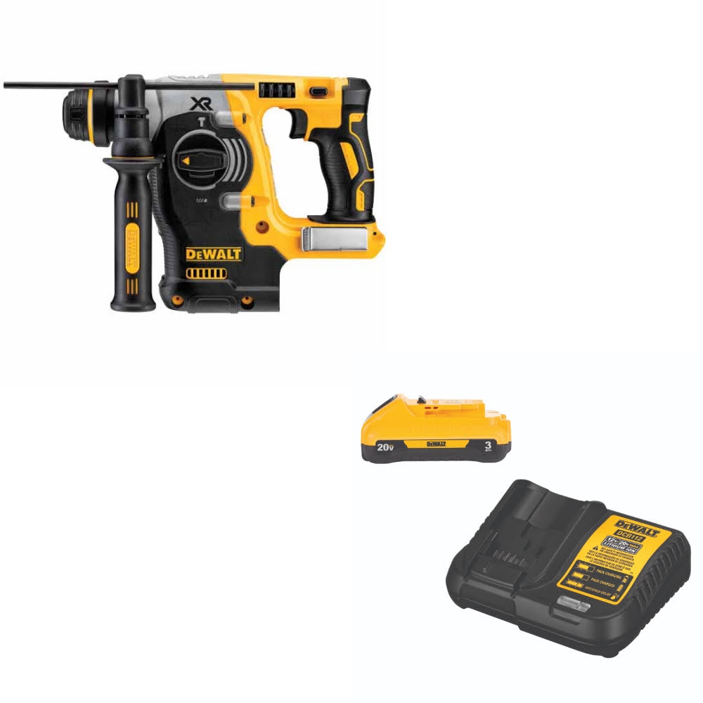 DeWalt DCH273B 20V MAX 1" Rotary Hammer, Bare W/ DCB230C 20V MAX Starter Kit