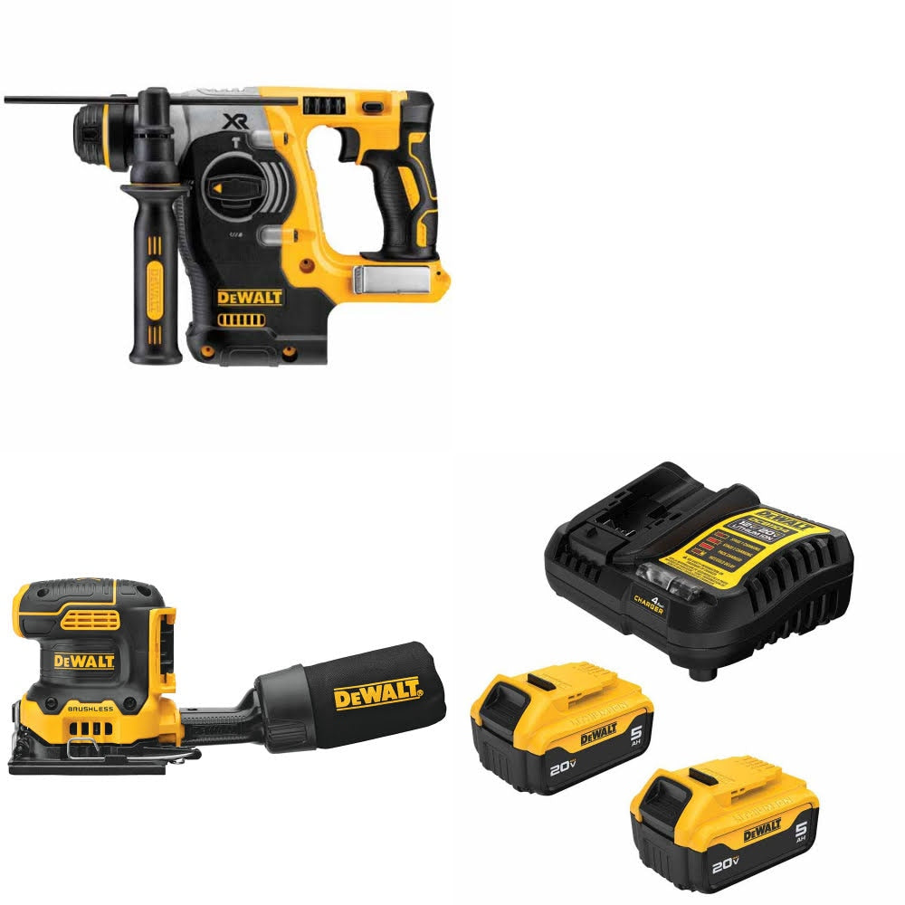 DeWalt DCH273B Rotary Hammer Kit W/ DCW200B Sander and FREE DCB205 Battery Kit