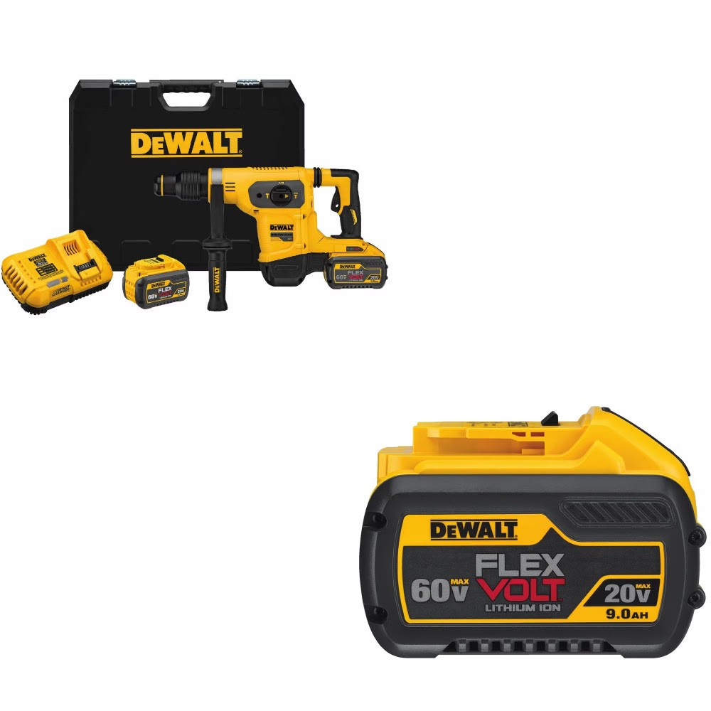 DeWalt DCH481X2 SDS MAX Hammer Kit W/ FREE DCB609 FlexVolt 9.0Ah Battery
