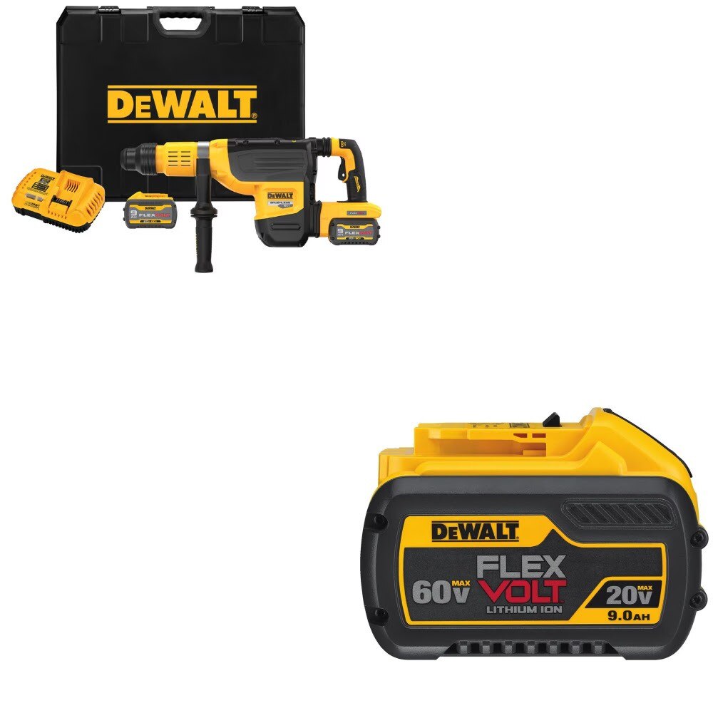DeWalt DCH775X2 SDS Max Rotary Hammer Kit W/ FREE DCB609 9.0Ah Battery