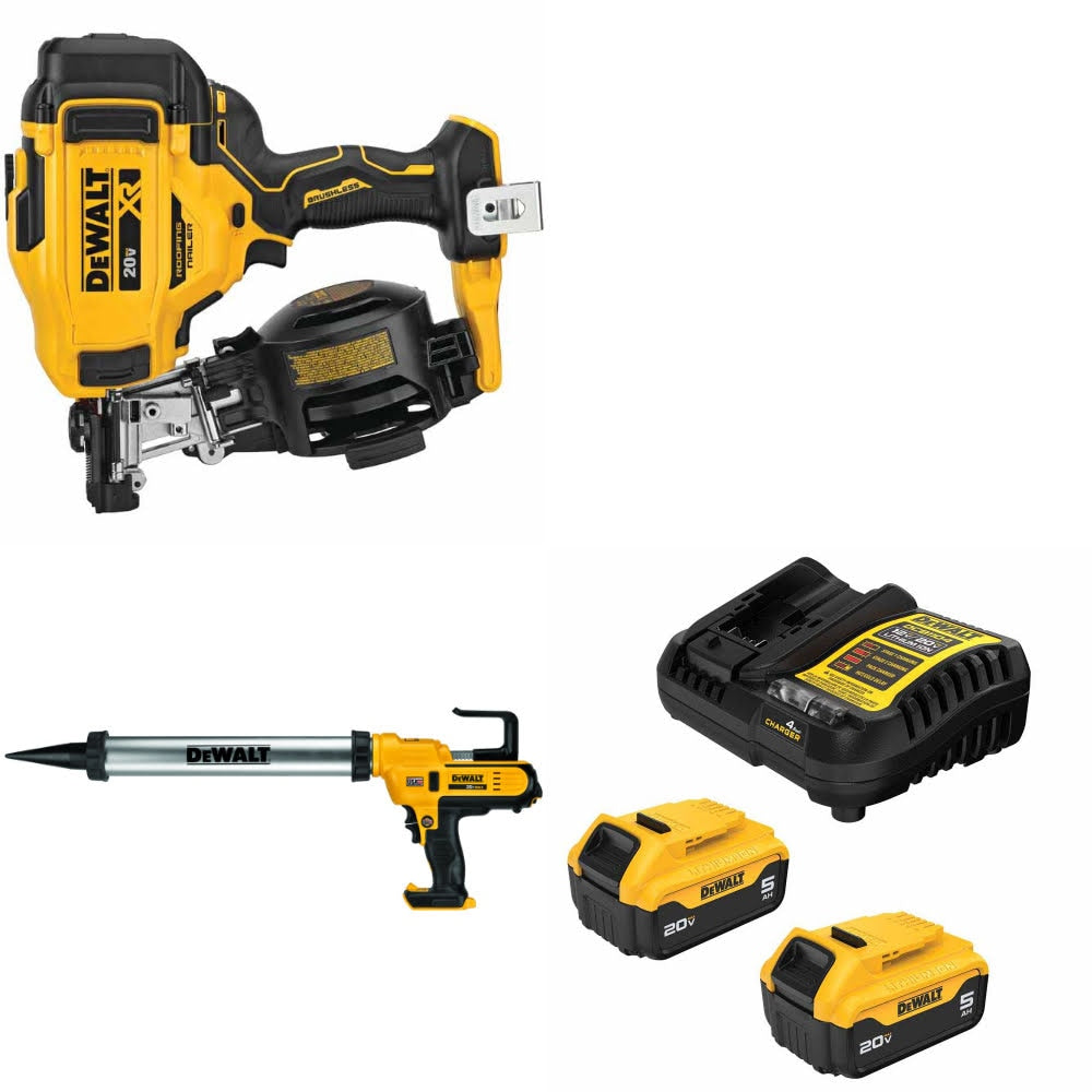 DeWalt DCN45RNB Roofing Nailer Kit W/ DCE580B Adhesive Gun and FREE DCB205 Battery Kit