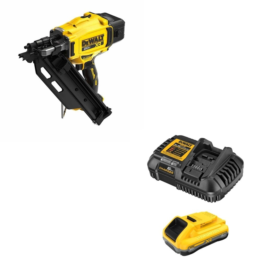 DeWalt DCN930B 20V MAX XR 30-Degree Framing Nailer W/ DCB2104C POWERPACK 4Ah Kit