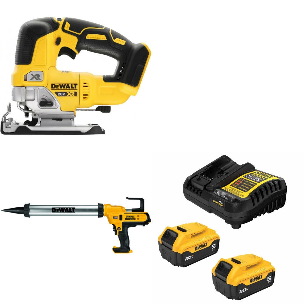 DeWalt DCS334B Jig Saw Kit W/ DCE580B Adhesive Gun and FREE DCB205 Battery Kit