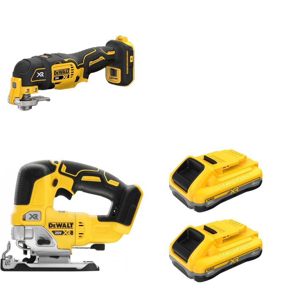 DeWalt DCB2104-2 POWERPACK 4Ah 2-Pack W/ DCS334B Jig Saw and DCS356B Oscillating Multi-Tool