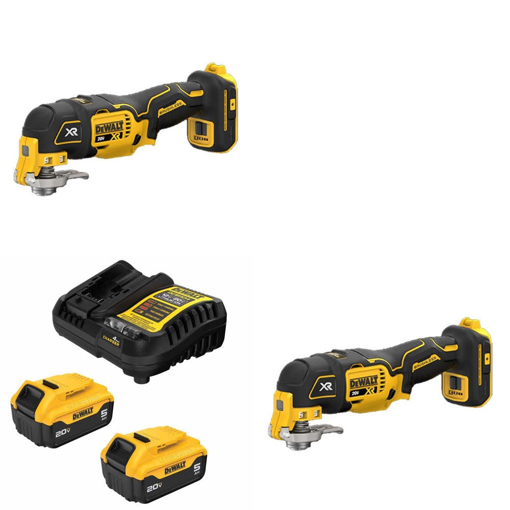 DeWalt DCS356B 20V MAX XR Oscillating Multi-Tool, 2 Pack Kit W/ FREE DCB205-2C 20V MAX 5Ah Battery Kit
