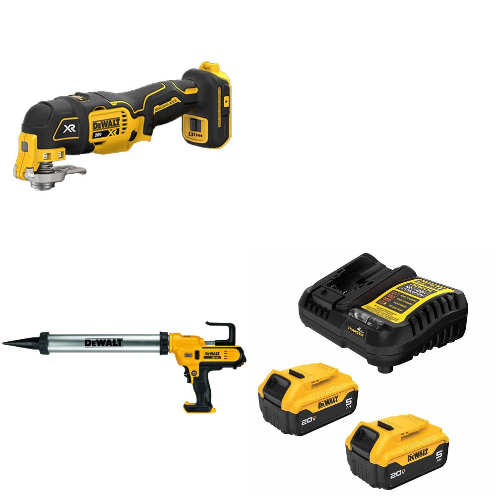 DeWalt DCS356B 20V MAX XR Multi-Tool Kit W/ DCE580B Adhesive Gun and FREE DCB205-2C Battery Kit