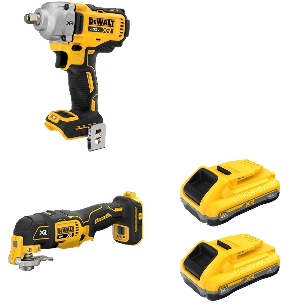 DeWalt DCF891B Mid-Range Impact Wrench W/ DCB2104-2 and DCS356B Oscillating Multi-Tool