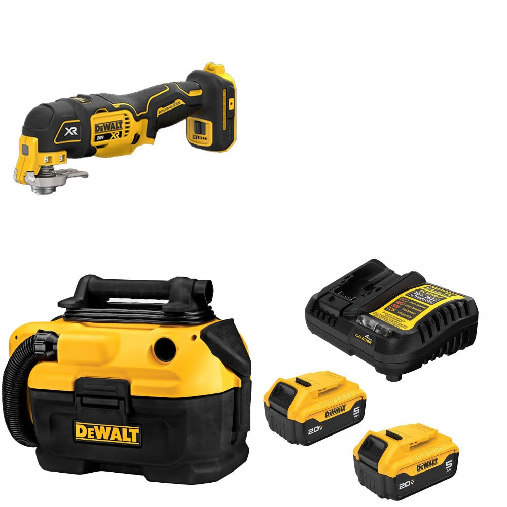 DeWalt DCS356B 20V MAX Multi-Tool Kit W/ DCV581H Vacuum and FREE DCB205 Battery Kit