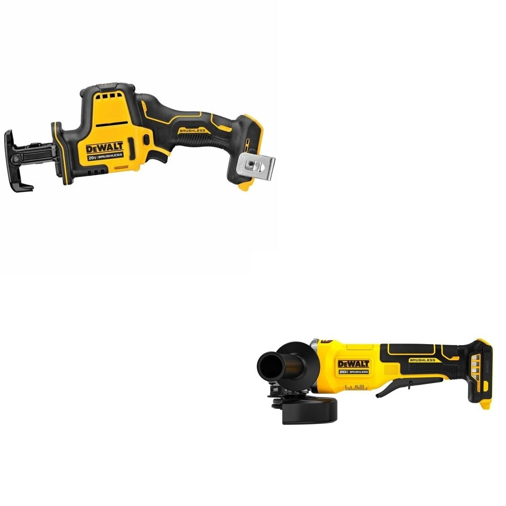DeWalt DCS369B ATOMIC 20V MAX One-Handed Reciprocating Saw W/ DCG408B Paddle-Switch Grinder