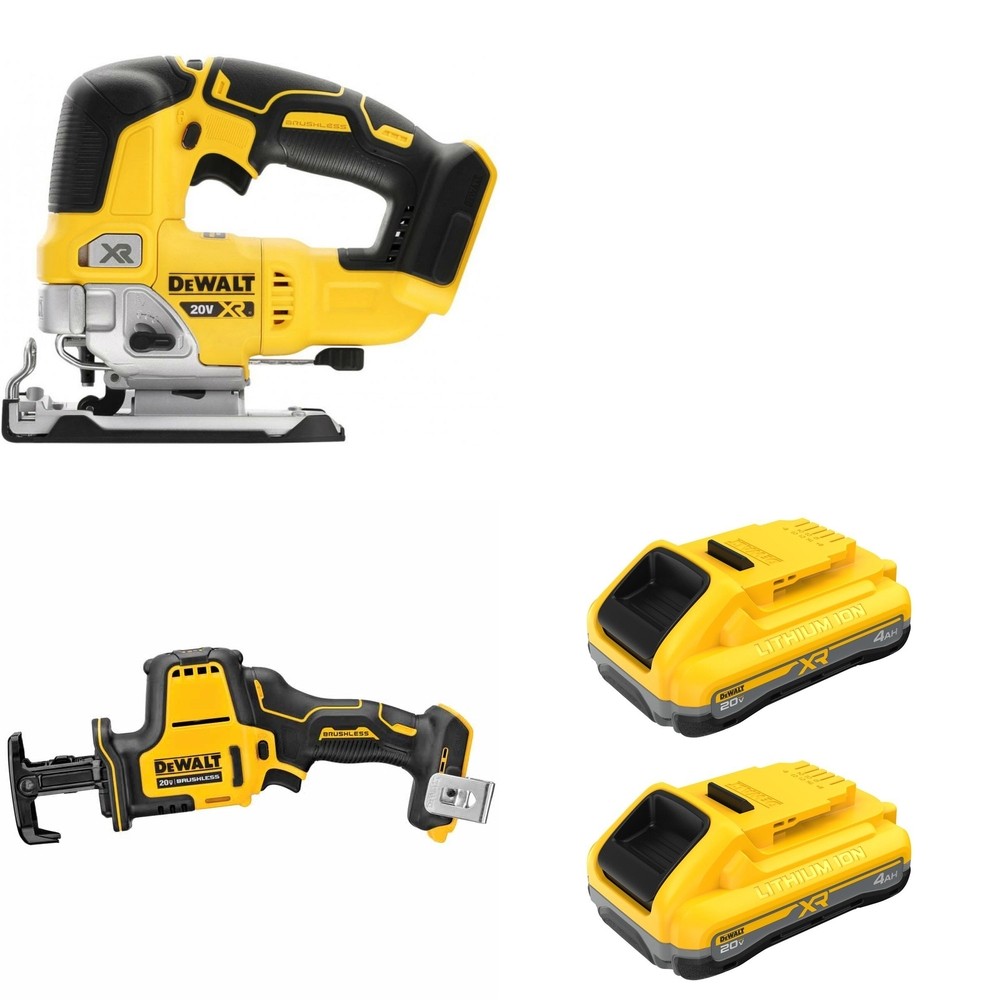 DeWalt DCB2104-2 POWERPACK 4Ah 2-Pack W/ DCS334B Jig Saw and DCS369B One-Handed Recip Saw