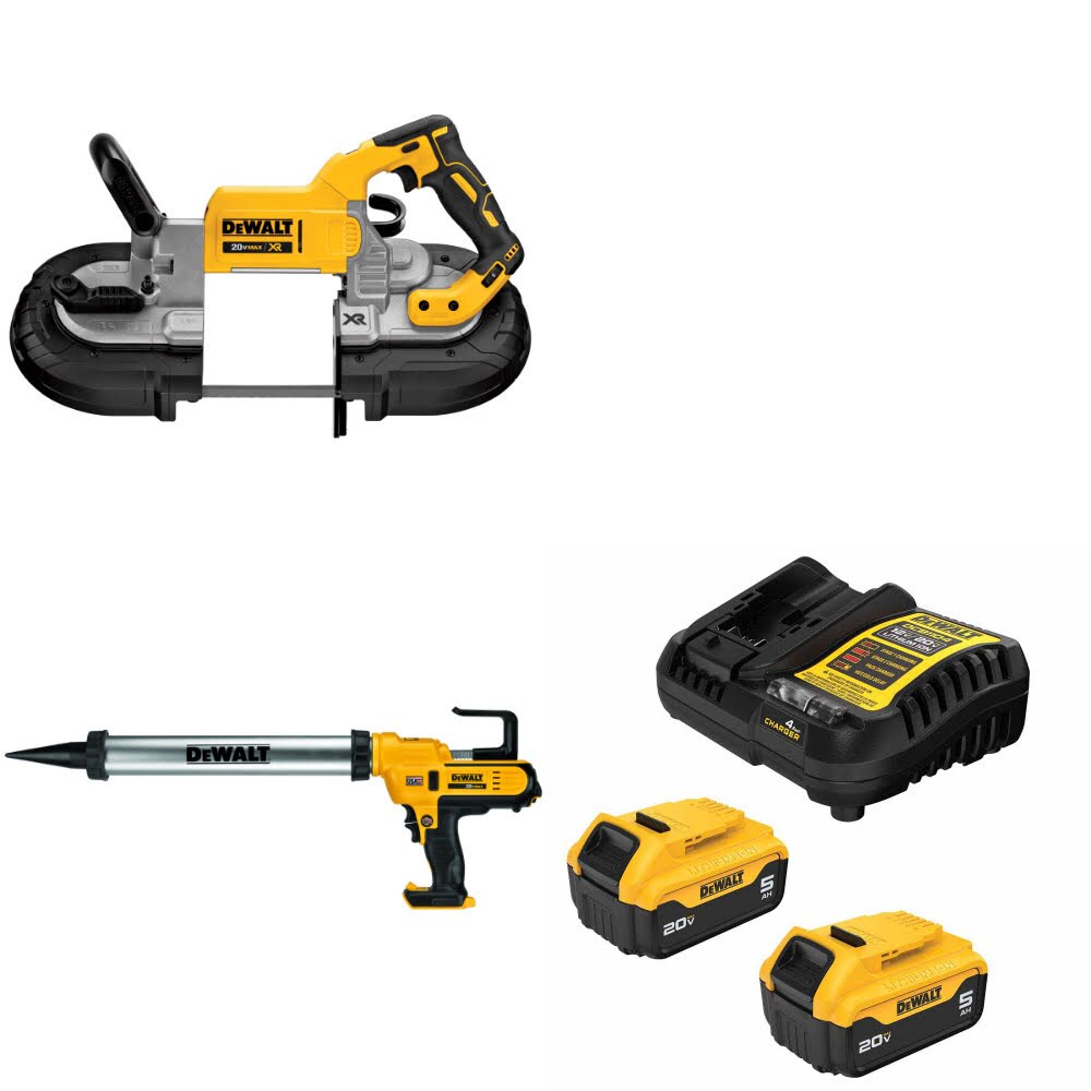 DeWalt DCS374B 20V MAX Band Saw Kit W/ DCE580B Adhesive Gun and FREE DCB205 Battery Kit