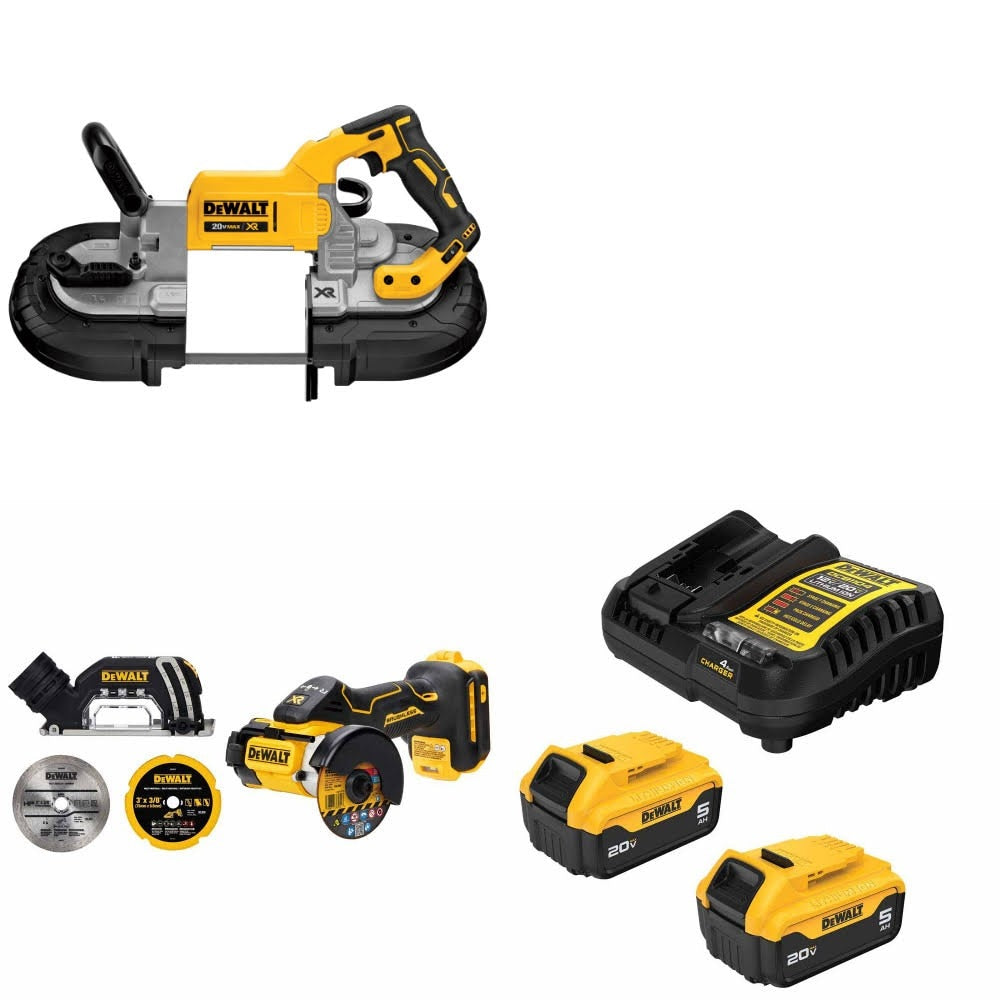 DeWalt DCS374B Band Saw Kit W/ DCS438B Cut-Off Tool and FREE DCB205-2C Battery Kit