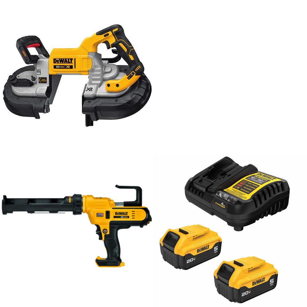 DeWalt DCS376B Bandsaw Kit W/ DCE560B Caulking Gun and FREE DCB205 Battery Kit