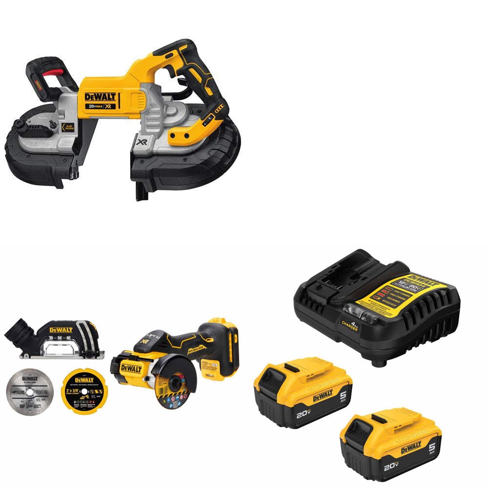 DeWalt DCS376B Bandsaw Kit W/ DCS438B Cut-Off Tool and FREE DCB205-2C Battery Kit