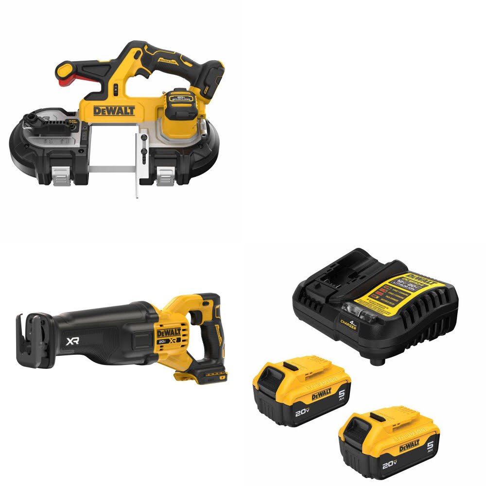 DeWalt DCS379B Band Saw Kit W/ DCS384B Reciprocating Saw and FREE DCB205-2C Battery Kit