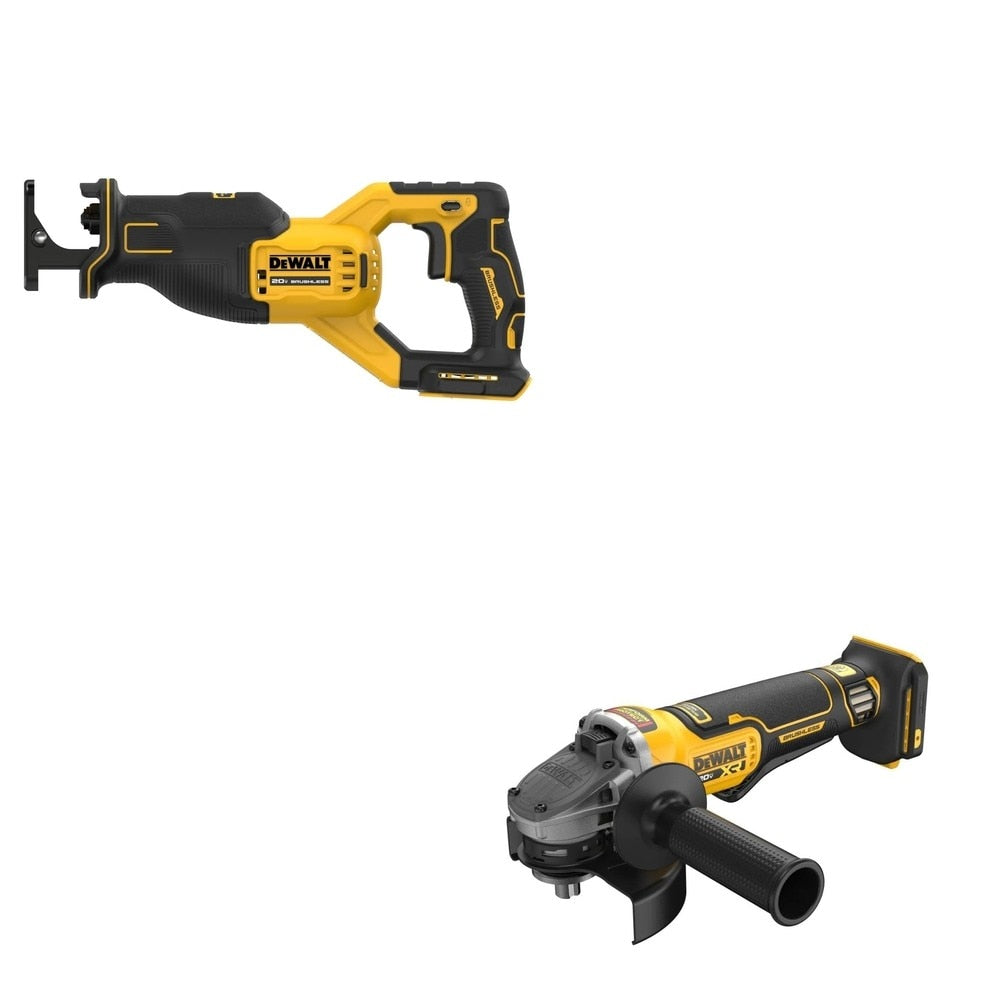 DeWalt DCG410B 20V MAX XR 4-1/2 in. Angle Grinder W/ DCS382B Reciprocating Saw