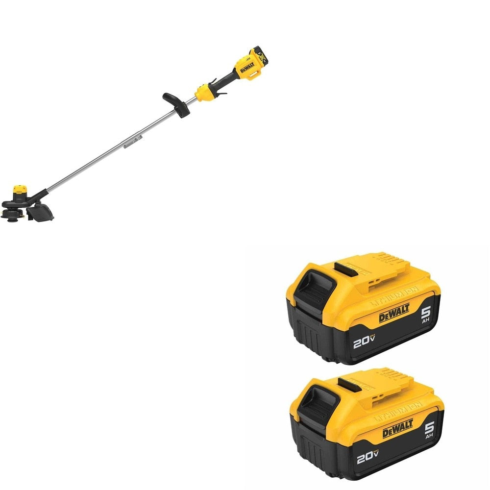 DeWalt DCST925M1 20V MAX 13 in. String Trimmer Kit W/ DCB205-2 5.0Ah Battery 2-Pack