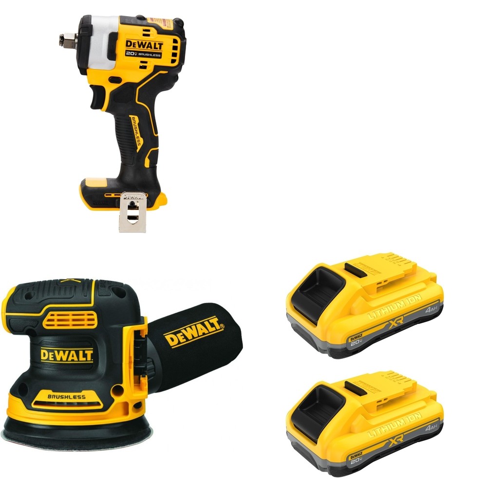 DeWalt DCB2104-2 20V MAX XR POWERPACK 4Ah Battery 2-Pack W/ DCW210B and DCF911B Impact Wrench