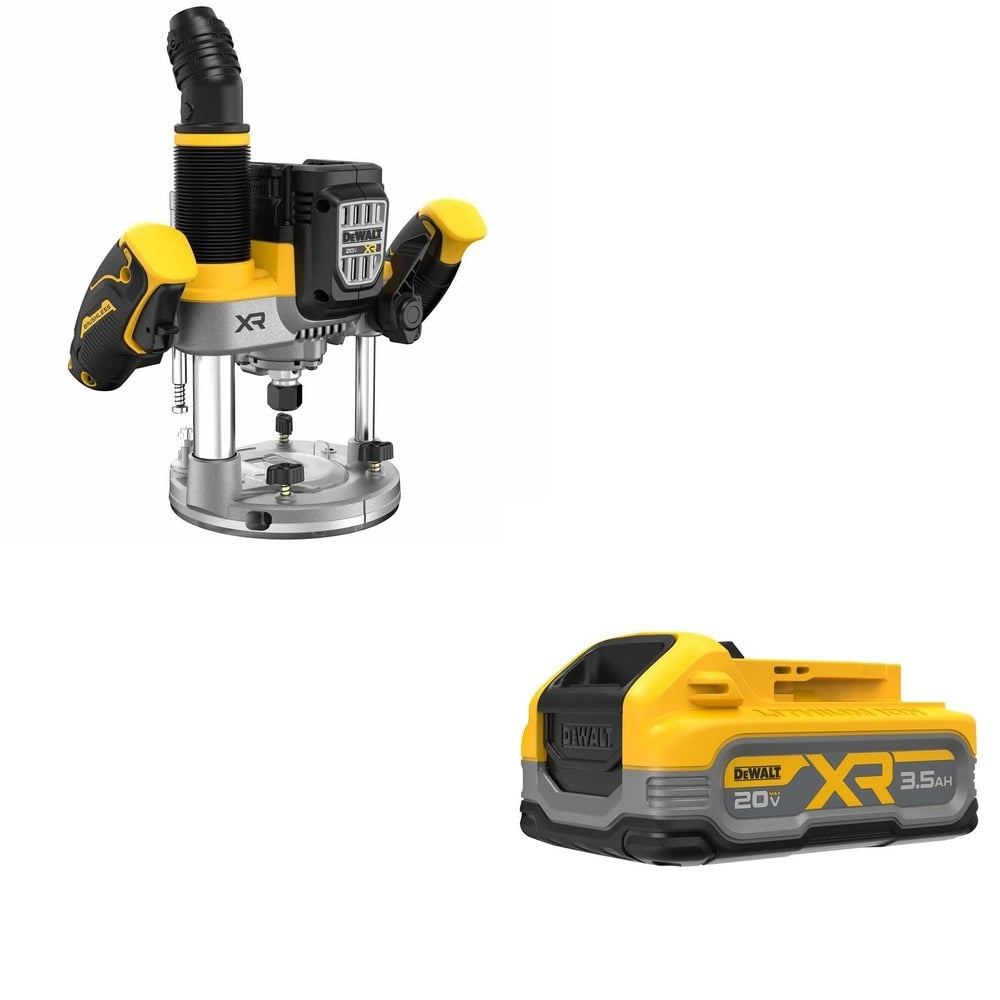 DeWalt DCW620B 20V MAX XR 2-1/4 HP Plunge Router W/ DCBP320 POWERSTACK 3.5Ah Battery
