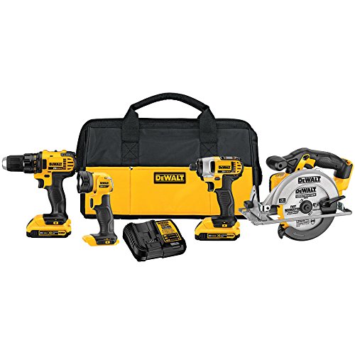 DeWalt DCK421D2 20V MAX Lithium-Ion 4-Tool Combo Kit, 2.0Ah