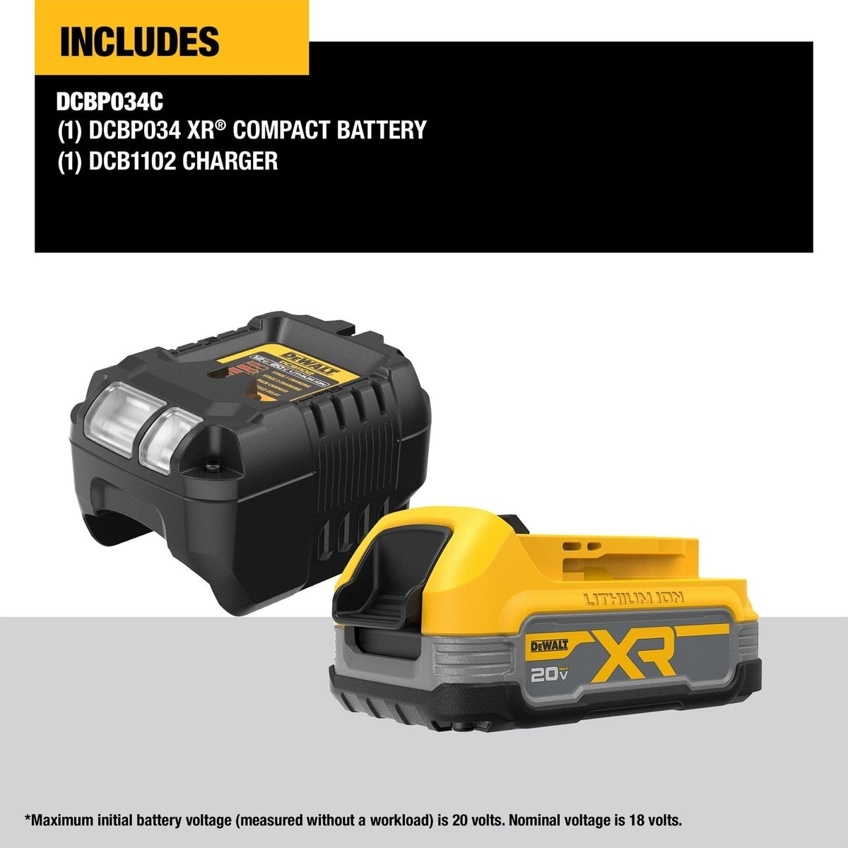 DeWalt DCBP034C 20V MAX Starter Kit with Powerstack Compact Battery and Charger - 4