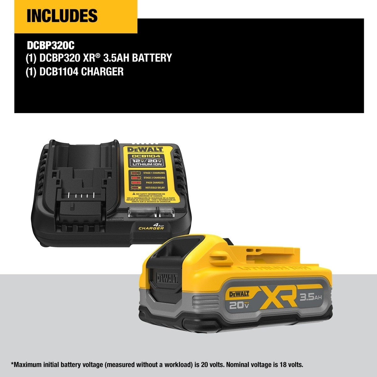 DeWalt DCBP320C 20V MAX* XR POWERSTACK 3.5Ah Battery Kit - 2