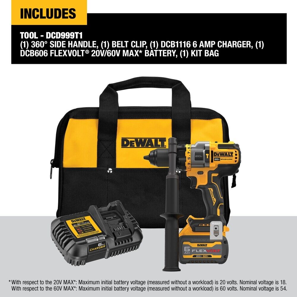 Dewalt DCD999T1 20V Max 1/2 in. Brushless Cordless Hammer Drill/Driver