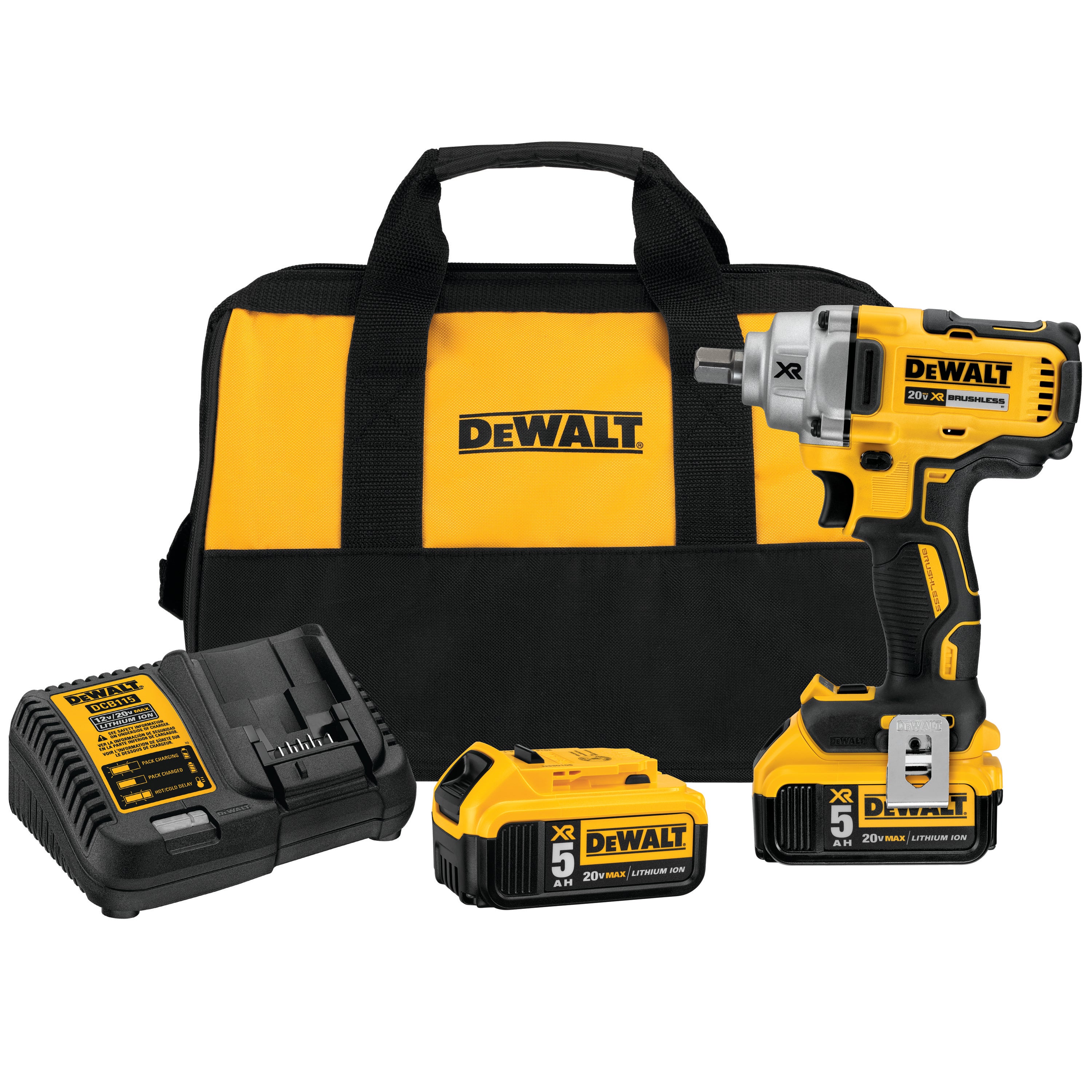 DeWalt DCF894P2 20V MAX XR 1/2" Mid-Range Cordless Impact Wrench w/ Detent Pin Anvil Kit